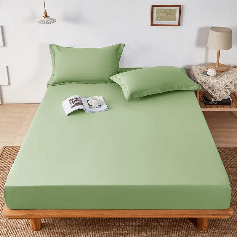 Spring Summer soft Fitted Sheet,Double bed sheets 90/120/150/180/200cm mattress dust cover, non slip elastic rope bed sheets