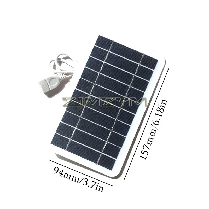 2W Portable Solar Charger 5V USB Solar Panel Power Emergency Panel Camping for Phones Fans Flashlight Watches Small Power Bank