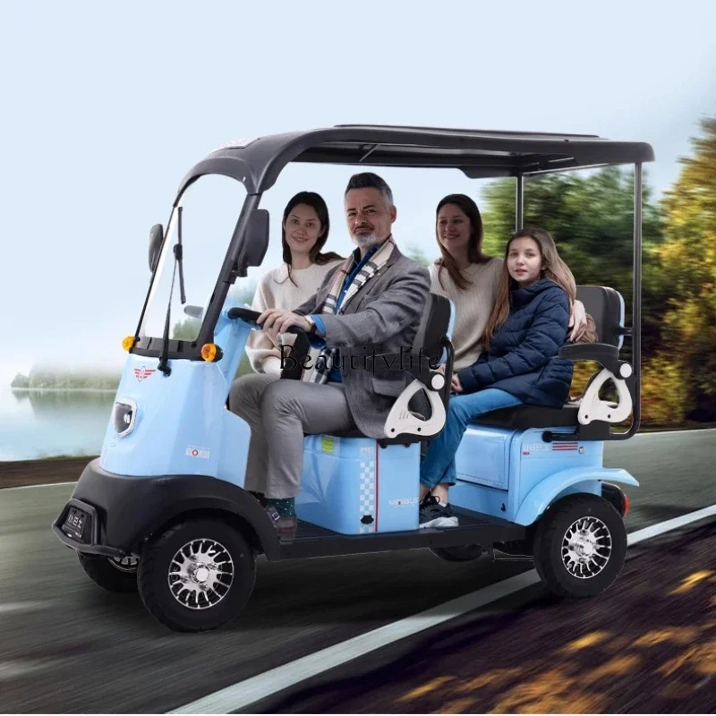 

55New minibus X3 electric four-wheel elderly scooter passenger and cargo dual-purpose three-seat pick-up and drop-off children's