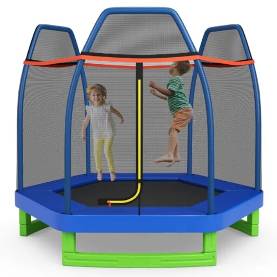 ' trampoline for outdoor indoor use galvanized steel frame red/black ASTM approved with enclosure net and safety pad