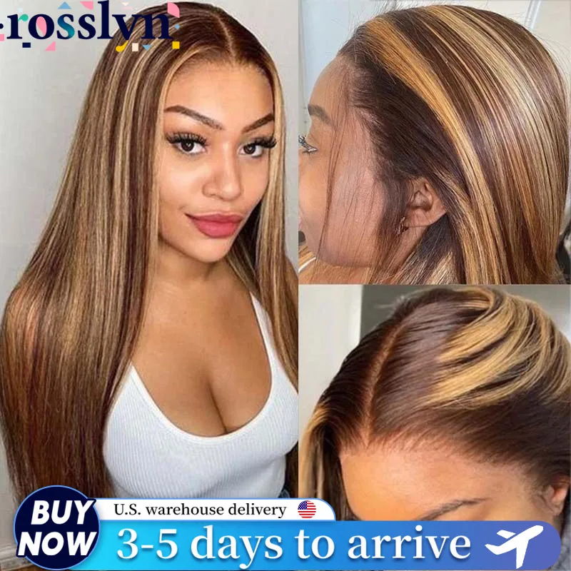 

Парик из натуральных волос Rosslyn Straight, с хайлайтами, 13x4, с HD-кружевом, с эффектом натуральной кожи головы, цвет P4/27, с детским волосом, предварительно выщипанный, отбеленный