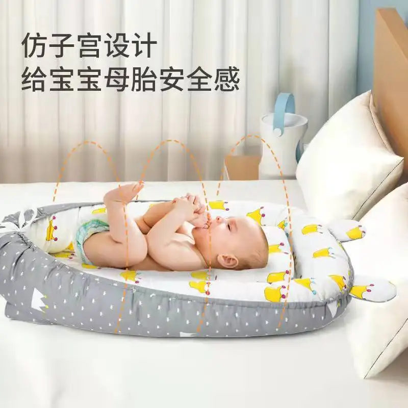 Baby Nest Bumper Sleeping Bed Newborns Foldable Travel Crib Infant Bionic Bed Babynest Bassinet Bumper With Pillow Cushion