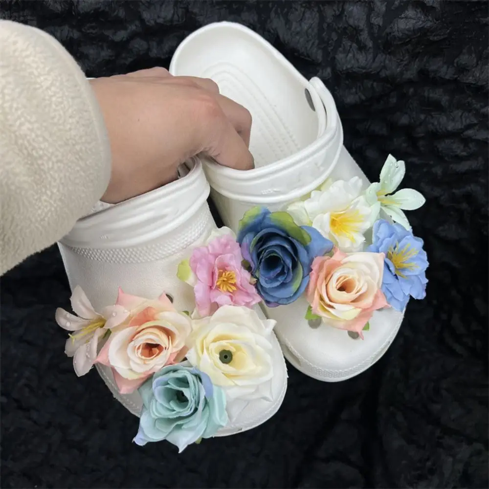 

Sandals Decorations Flower Shoe Accessories Vacation Style Removable Butterfly Orchid Shoes Charms Shoe Accessories