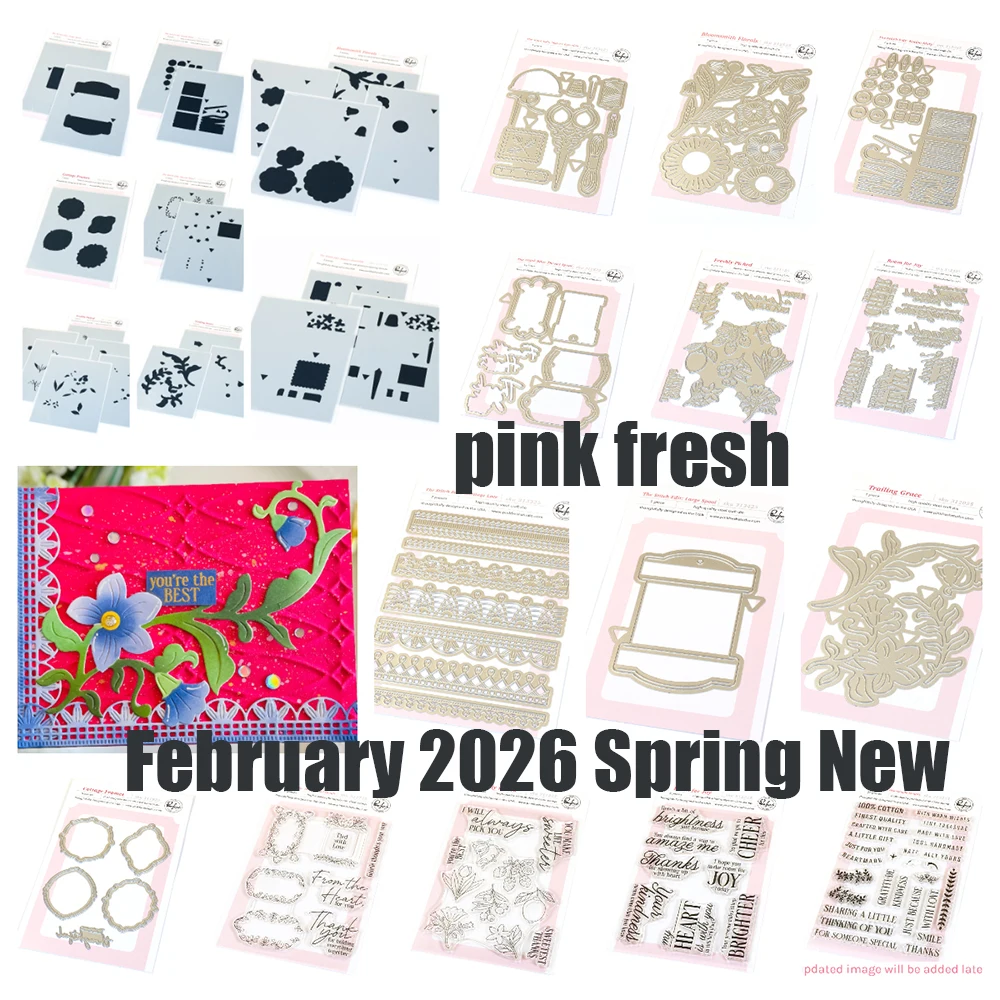 

Pink Fresh the Stitch Edit Cottage Frames Metal Cutting Dies Stamps Stencils for DIY Scrapbooking Handmade Album Spring 2026 New
