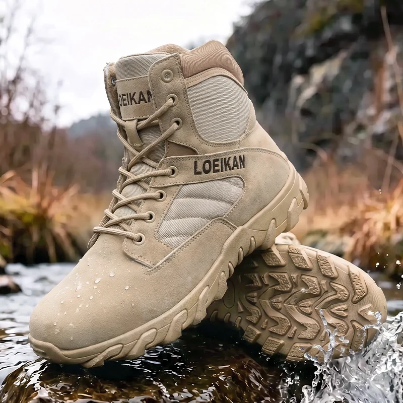 Taktische Stiefel für Herren, stoßdämpfend, rutschfest, hohe Schuhe für die Jagd, Trekking, tägliche Arbeit im Freien – Detail 14