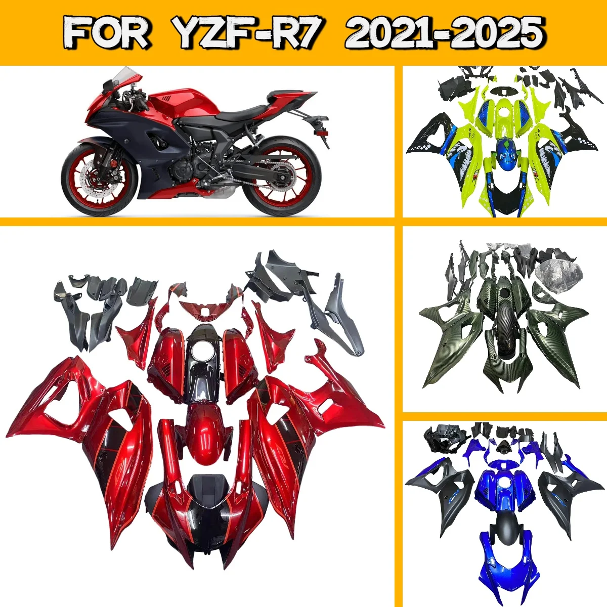 

Quality Fairings for 2021-2025 Yamaha YZFR7 Motorcycle Spare Parts Fairing Kit 21-25 YZF R7 Easy Install