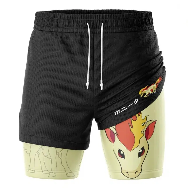 

Модные мужские шорты с принтом, имитирующие двухслойные брюки, спортивные шорты для мужчин, тонкие, свободные, дышащие, для лета