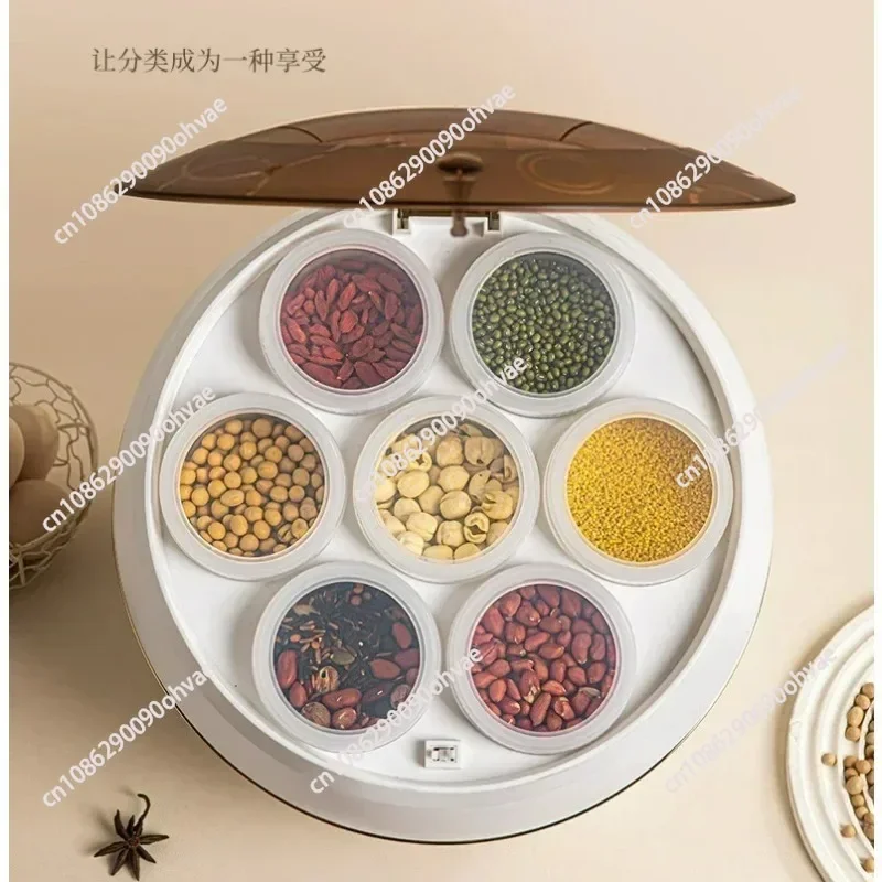 Grains, insect-proof, moisture-proof, sealed grid storage tank, household set, spices