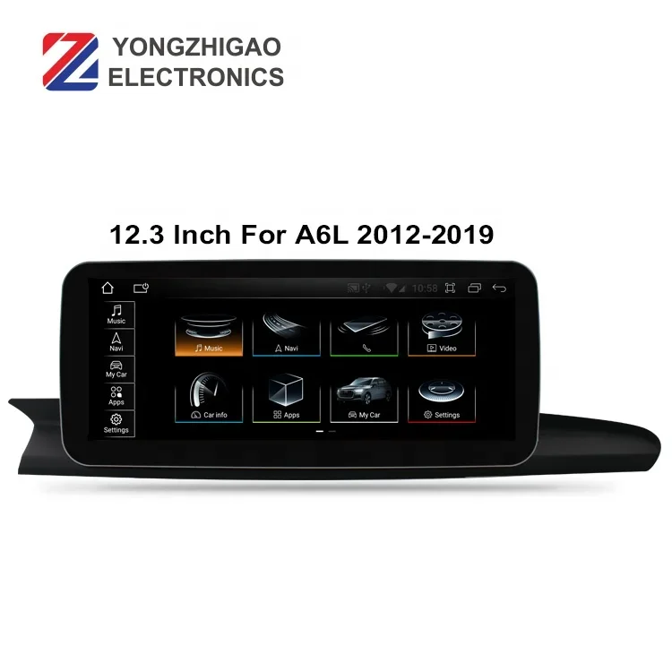 Yzg เครื่องเล่นมัลติมีเดียหน้าจออัตโนมัติระบบแอนดรอยด์สำหรับรถยนต์ Audi A6 A7 4G C7 RHD 2013 2014 2016 2018 2017 201 12.3''