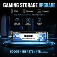S303 NVMe SSD 500GB 1TB 2TB 4TB M.2 PCIe 4.0 7300MB/s Internal Storage Drive for Desktop Laptop Pro Max Speed Plus 5