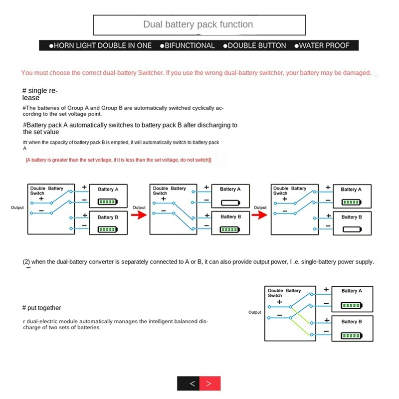 محول تفريغ البطارية المزدوج للدراجة الكهربائية 20 فولت ‐ 72 فولت 20 أمبير محرك الدراجة الإلكترونية محول وحدة متوازية للبطارية المزدوجة