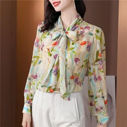 New elegant ladies shirts Fashion printing women blouses New chic Spring autumn causal Long sleeve slim blouses mujer blusas