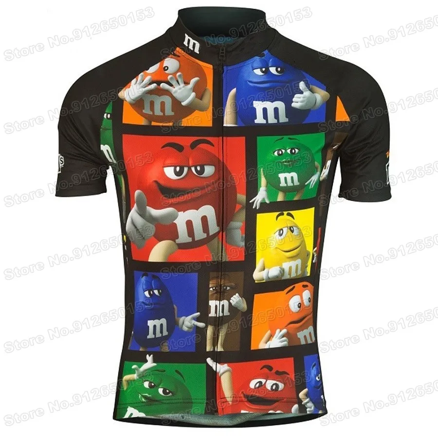 Funny Cartoon Cycling Jersey Short Sleeve Chocolate Bean Cycling Clothing Men Women Road Bike Shirts Bicycle Tops MTB Maillot