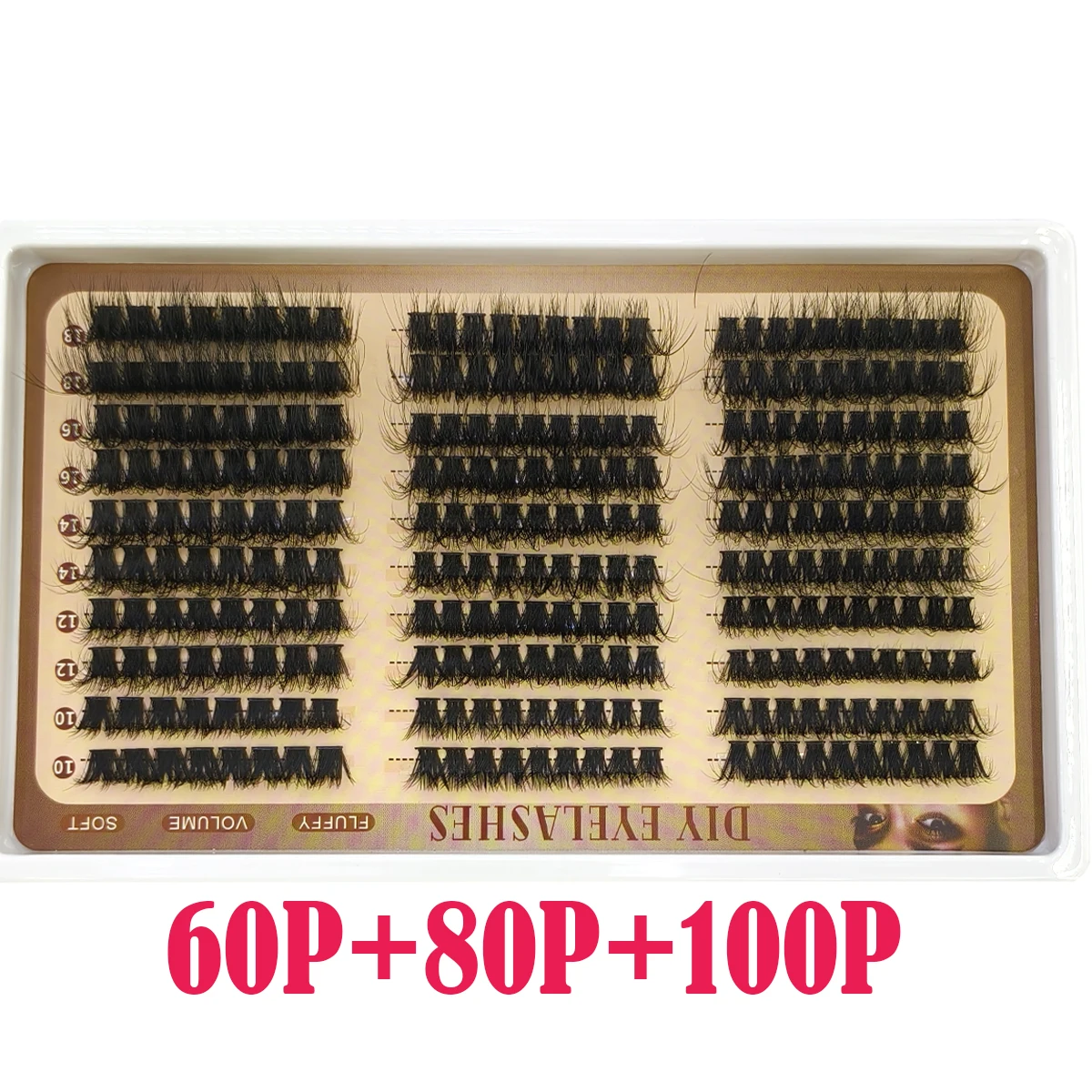 30 Reihen DIY Flauschige Volumen-Wimpernbüschel, Stachelige Cluster-Wimpern, Gemischte Stile, Einzelwimpernverlängerung – Detail 12