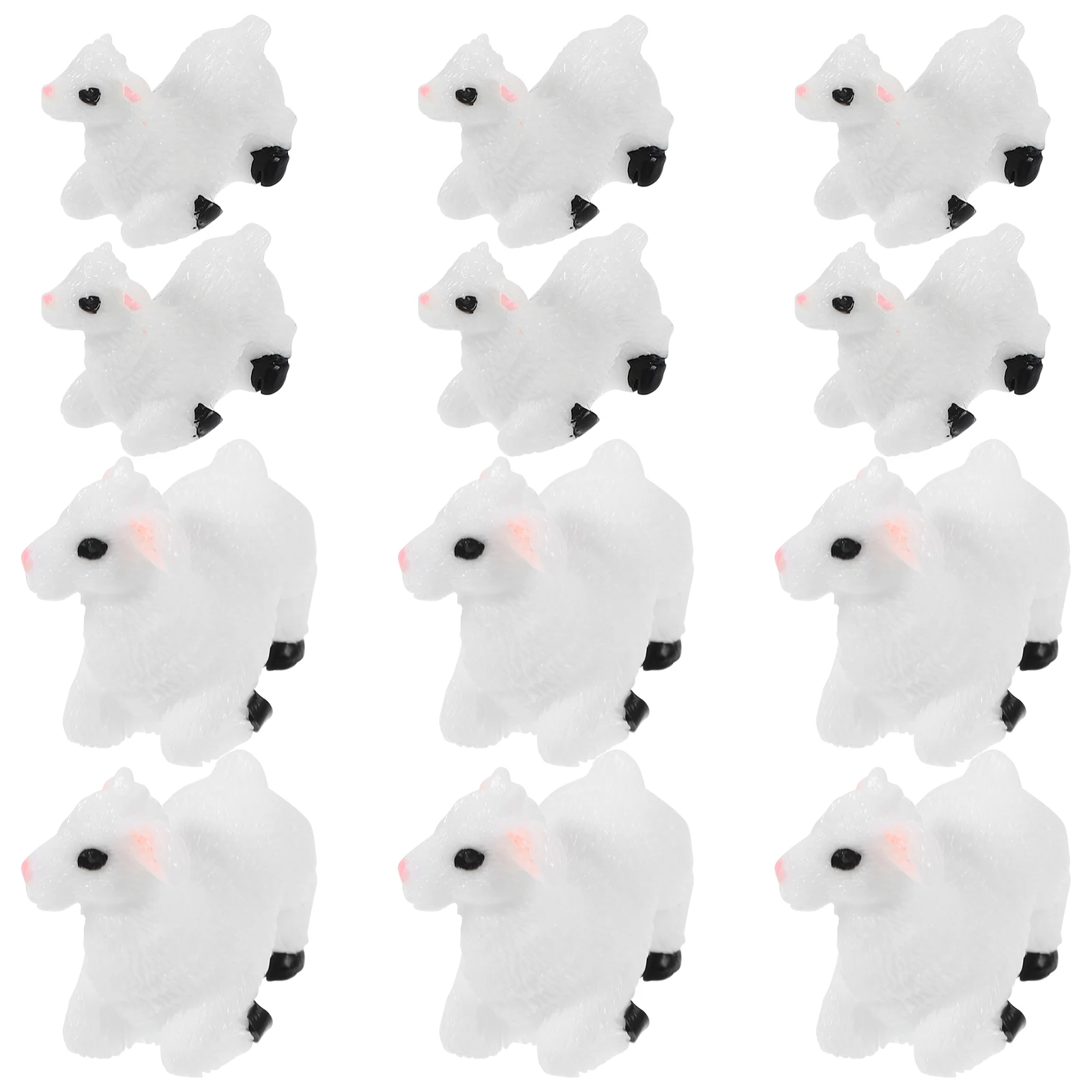 

12 Pcs Lamb Ornament Goat Animal Model Miniature Garden Statues Cute Sheep Figurine Resin Craft Lawn Decor Small Animal Decor