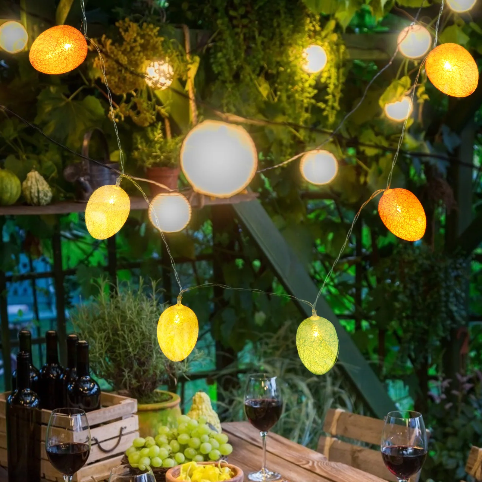 Festive LED Easter Egg String Light Powered Decoration for Parties Outdoor Indoor Windows Trees Centerpiece Displays