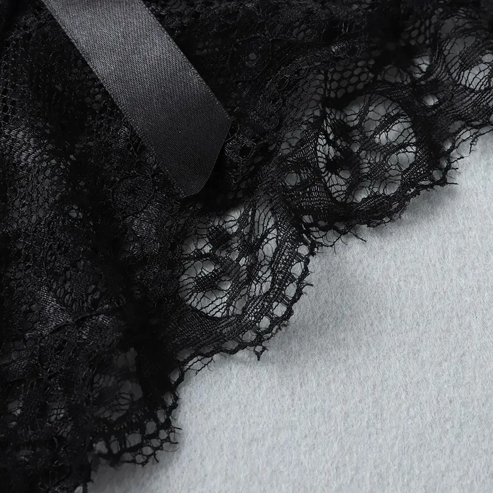 Women's Lingerie Transparent Underpants Lace Flowers Underwear Hollow Bow Panties Thong G String Trendy Briefs M-3XL image 5
