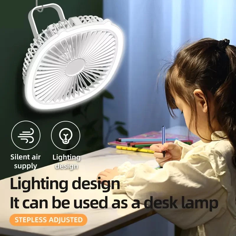 1pc Ultra-Quiet Portable Mini Fan - LED Light, 3-Speed, Rechargeable & Durable - Versatile Mount for  Office, Best Gift for Frie