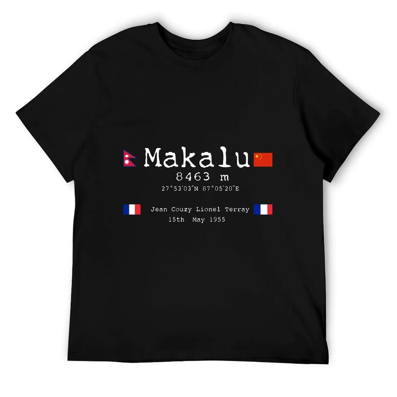 

Makalu Mountain White T-Shirt t shirt custom print t shirt man cotton T-Shirt