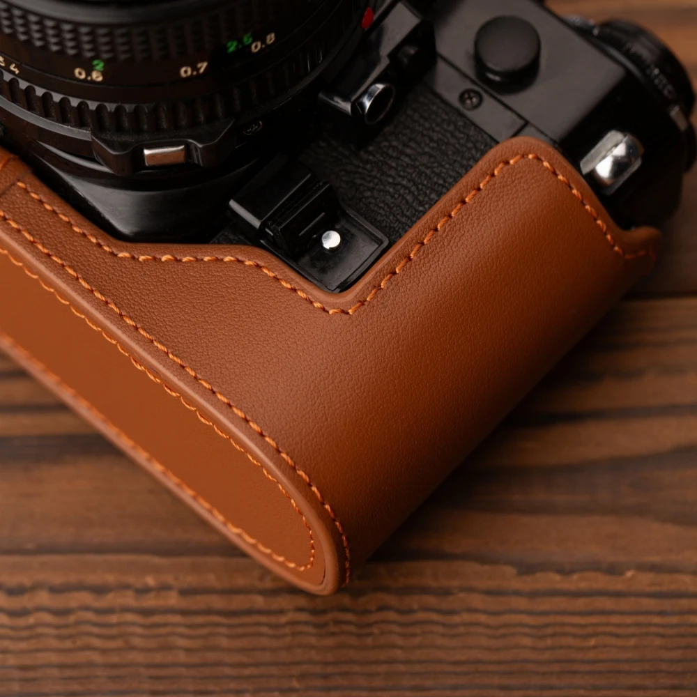 A-1 Camera Case Bag for Canon A1 AE-1 Case Handmade Genuine Leather Half Case Cover Camera Bag Case Photography Accessories