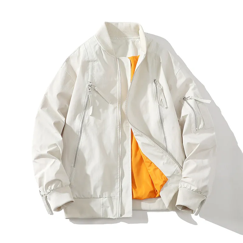 

2026 Spring Autumn Men's Jacket American Style Baseball Outwear Zippers Casual Jackets Male Chic Streetwear Coat Couple Clothing