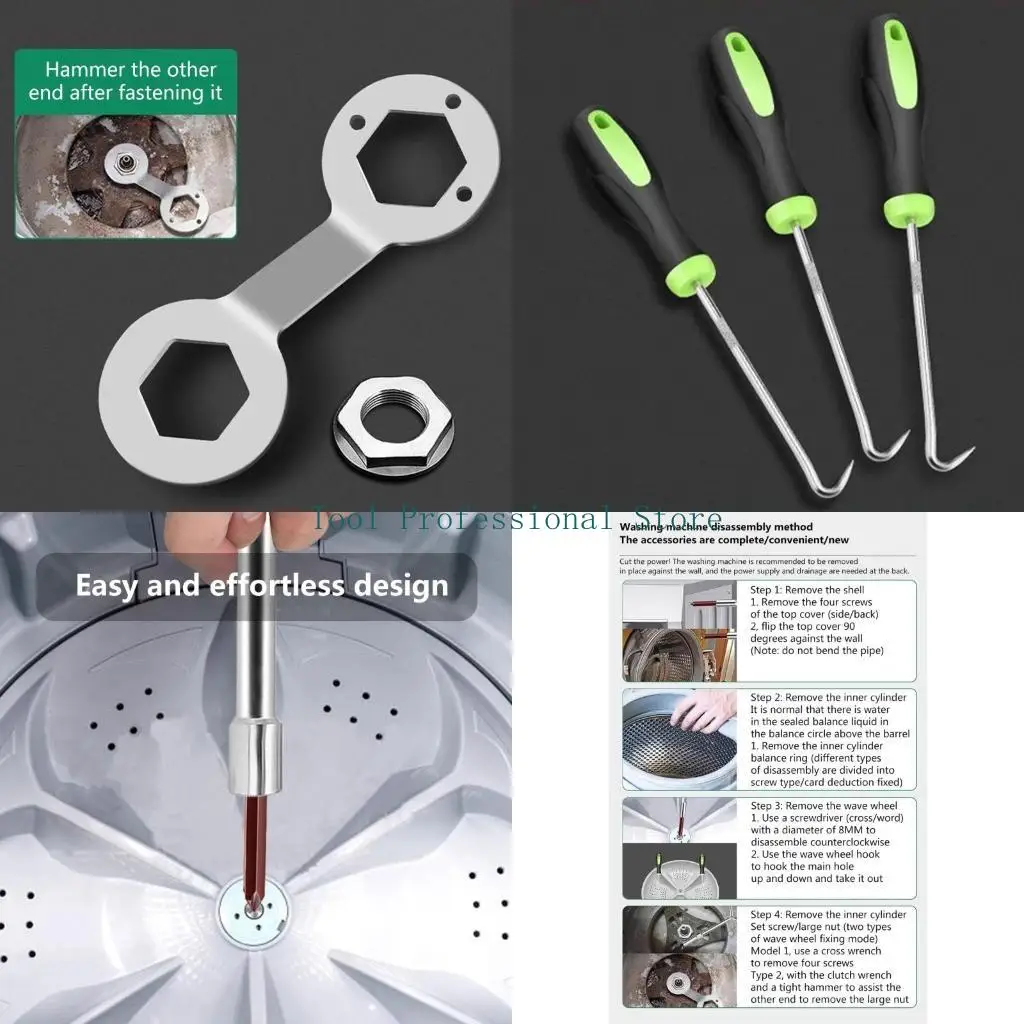 57QF Special Disassembly Tool for Cleaner Pulsator Washing Machines with Right-Angle Hook of Pulsator Wheel