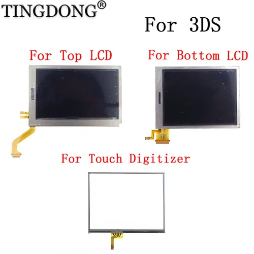 Reemplazo de pantalla LCD superior superior e inferior para abajo para LCD 3DS con pantalla táctil digitalizador pantalla de cristal Panel táctil