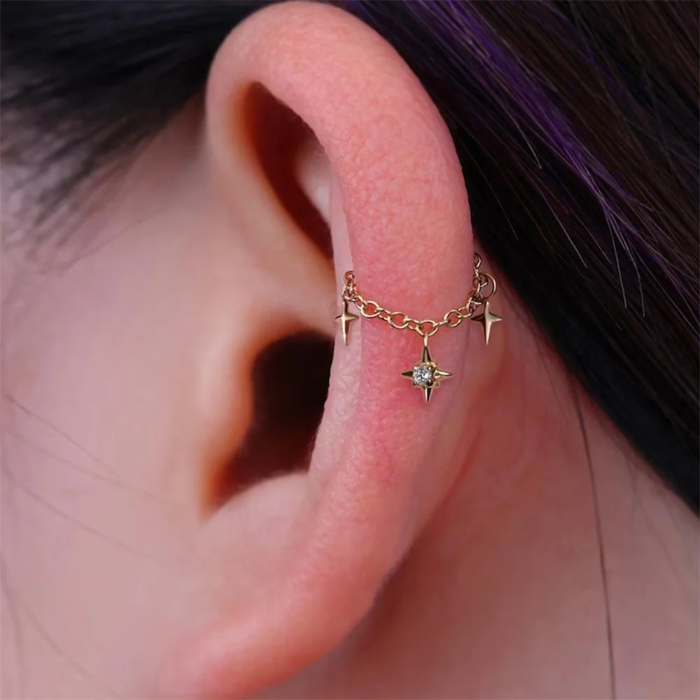 AIDE 925 Sterling Silber Kite Stone Zirkon Flachkopf-Innengewinde-Piercing für Damen, Sternkette, Quasten-Accessoires, Schmuck – Detail 33