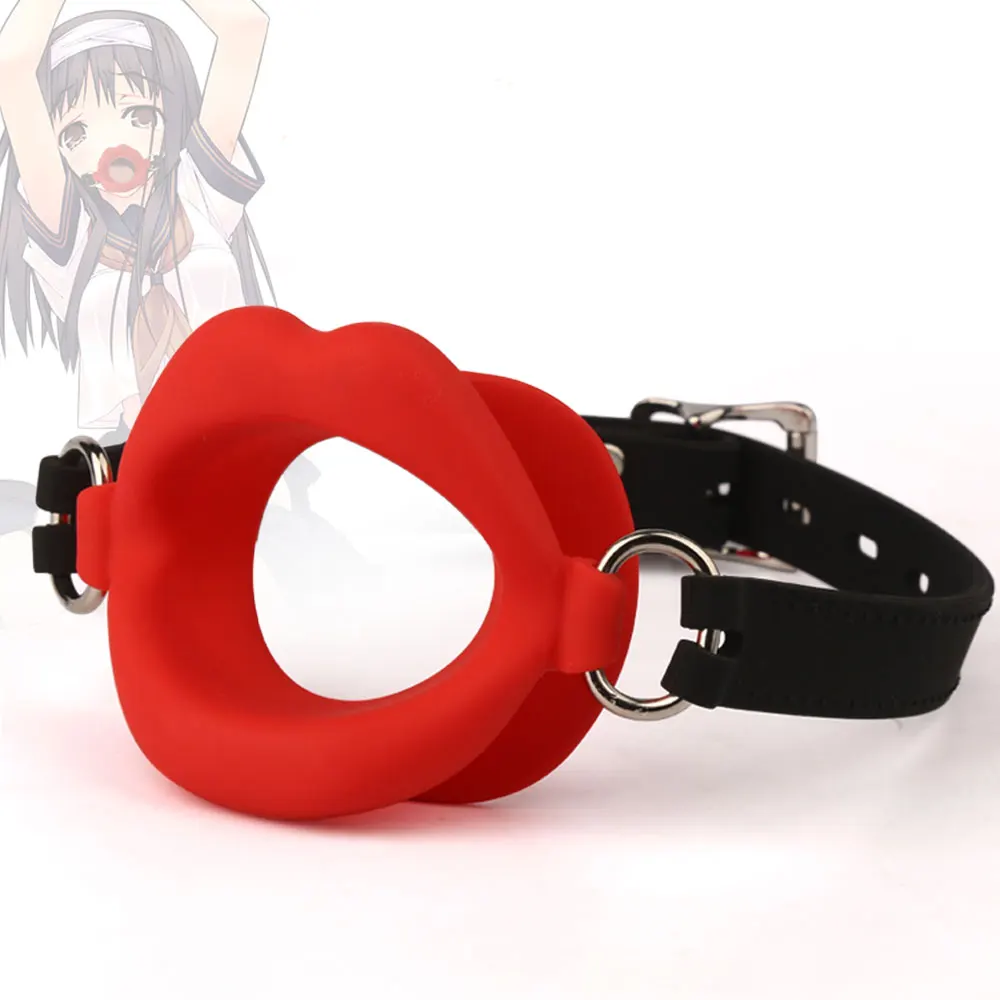 Siliconen Orale Fixatie Siliconen O Ring Mond Plug Open Gag Speelgoed voor Koppels Sex Shop Bdsm Bondage Terughoudendheid Lippen Vorm Seksspeeltjes