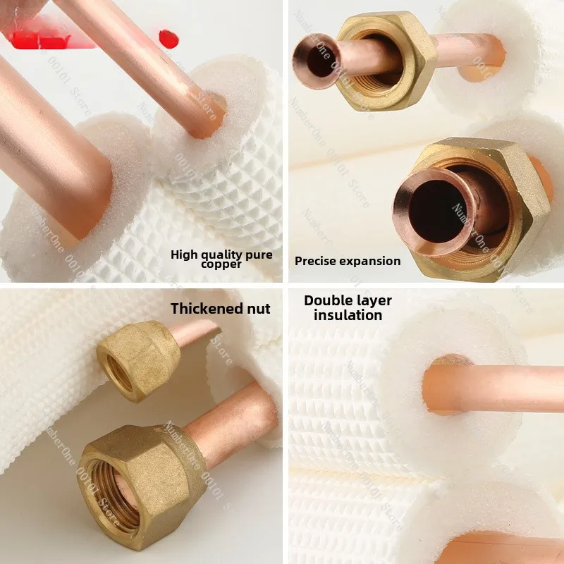 Universal air conditioning connection: 1, 1.5, 2, 3 copper pipes with extended and thickened pipes