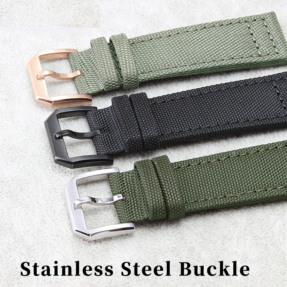 Nylon canvas watchband for IWC- PILOT Portugal Portofino watch strap 20mm 21mm 22mm bracelet black armygreen blue wrist belt