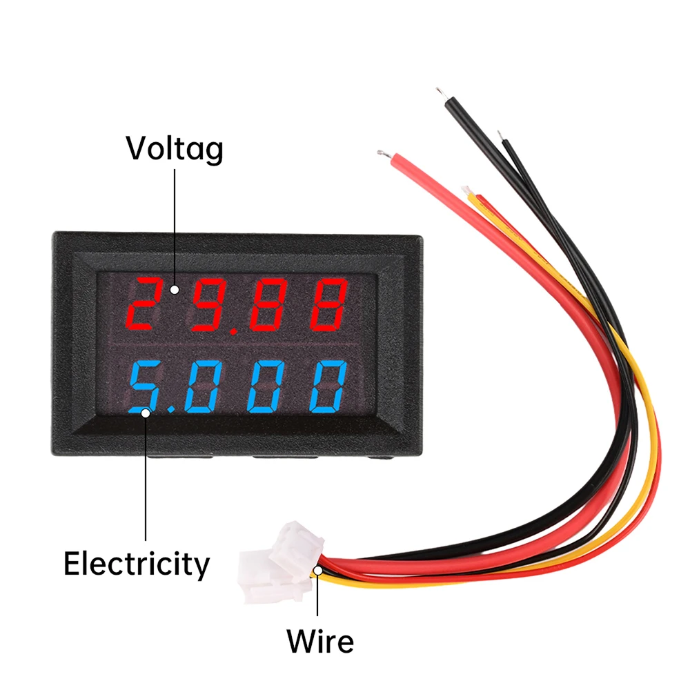 DC 0-100V 10A Digital Voltmeter Ammeter LED Dual Display Voltage Detector Current Meter Panel Amp Volt Gauge 0.28