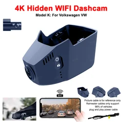 4K HD WIFi wideorejestrator samochodowy wideorejestrator kamera na deskę rozdzielczą dla VW Volkswagen Atlas Caddy Passat Tiguan Touran B6 B7 B8 Mk2 akcesoria DashCam