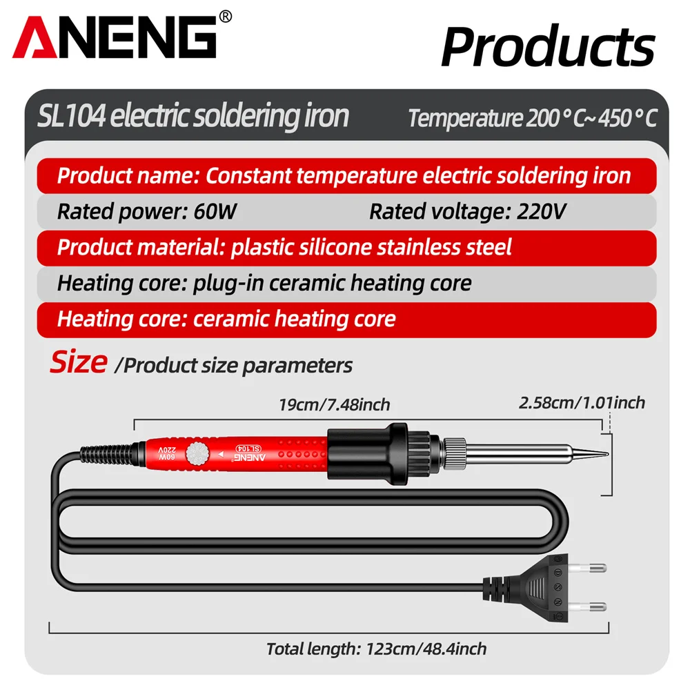ANENG SL104 saldatori elettrici saldatura a temperatura regolabile stazione di rilavorazione a saldare strumenti di riparazione della punta della
