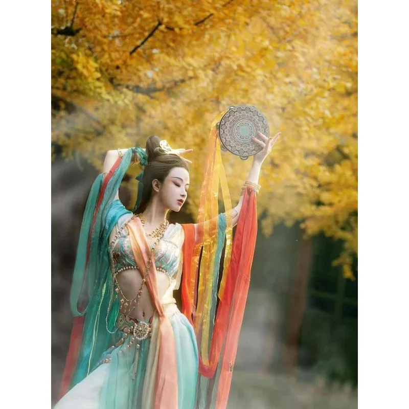 

CyDunhuang Feitian Women Dress Western Regions Princess Dress 2023 Exotic Style Flying Dance Dress Goddess Princess Han Element