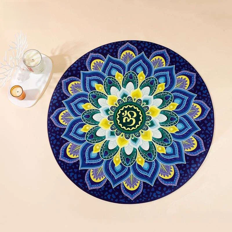 

Natural Rubber Suede Velvet Meditation Yoga Mat Support Inverted Flavorless Zen Study Large round Mat Fitness Sports Goods