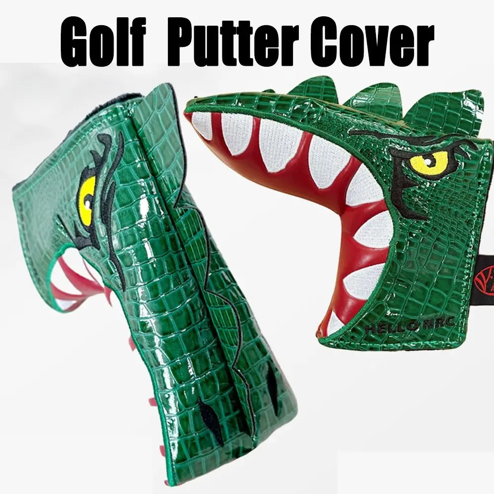 Cartoon Golf Putter Cover Tyrannosaurus Rex Green Golf Clubs Head Covers I-shaped Waterproof Putter Protector Headcovers