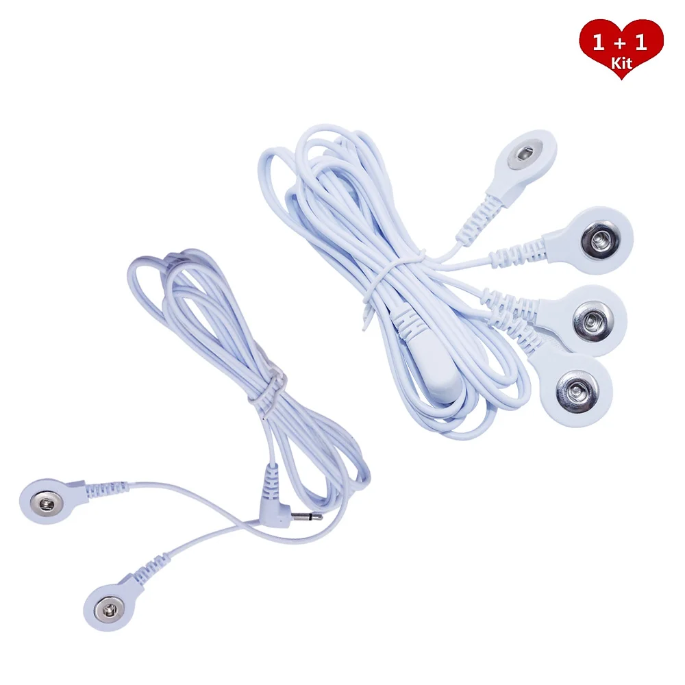 2pcs TENS Electrode Cable Conductive Wire for TENS Unit Muscle Stimulator Digital Therapy Machine Massager Massage Health Care