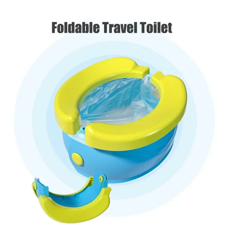 

Baby Potty Training Seat Outdoor and Indoor Easy to Clean Includes 10 Waste Bags Portable Potty for Kids Travel Foldable