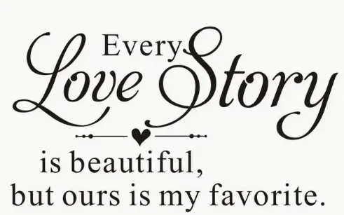 ملصق حائط نصي المفضل ، صائق ، ديكور المنزل ، غرفة المعيشة ، كل قصة حب جميلة ، 1 * *