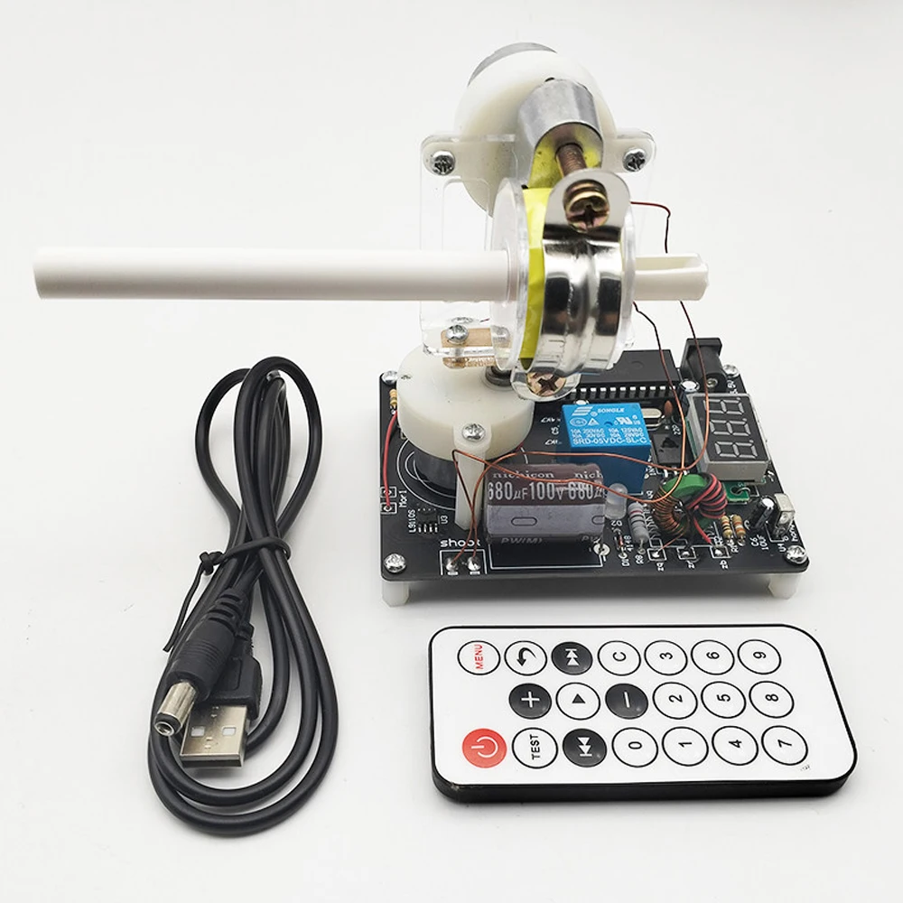 DIY Coil Gun Electromagnetic Cannon Welding Assembly Kit Remote Control Tank Model Electronic Science Experiment Learning Educat