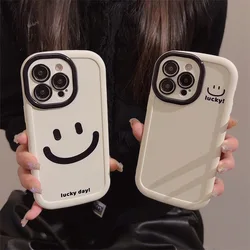 Cute Smile Pattern Phone Case for iPhone 15 14 11 12 13 Pro Max 16 XS XR Plus 7 8 SE, TPU Phone Case Cover, New Products