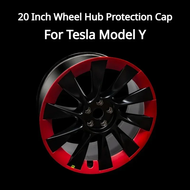 

Для Tesla Model Y 20-дюймовая крышка ступицы, нашивка обода колеса, автомобильные протекторы, наклейки на колпак из АБС-пластика, Новое поступление 2023 года, авто внешние аксессуары