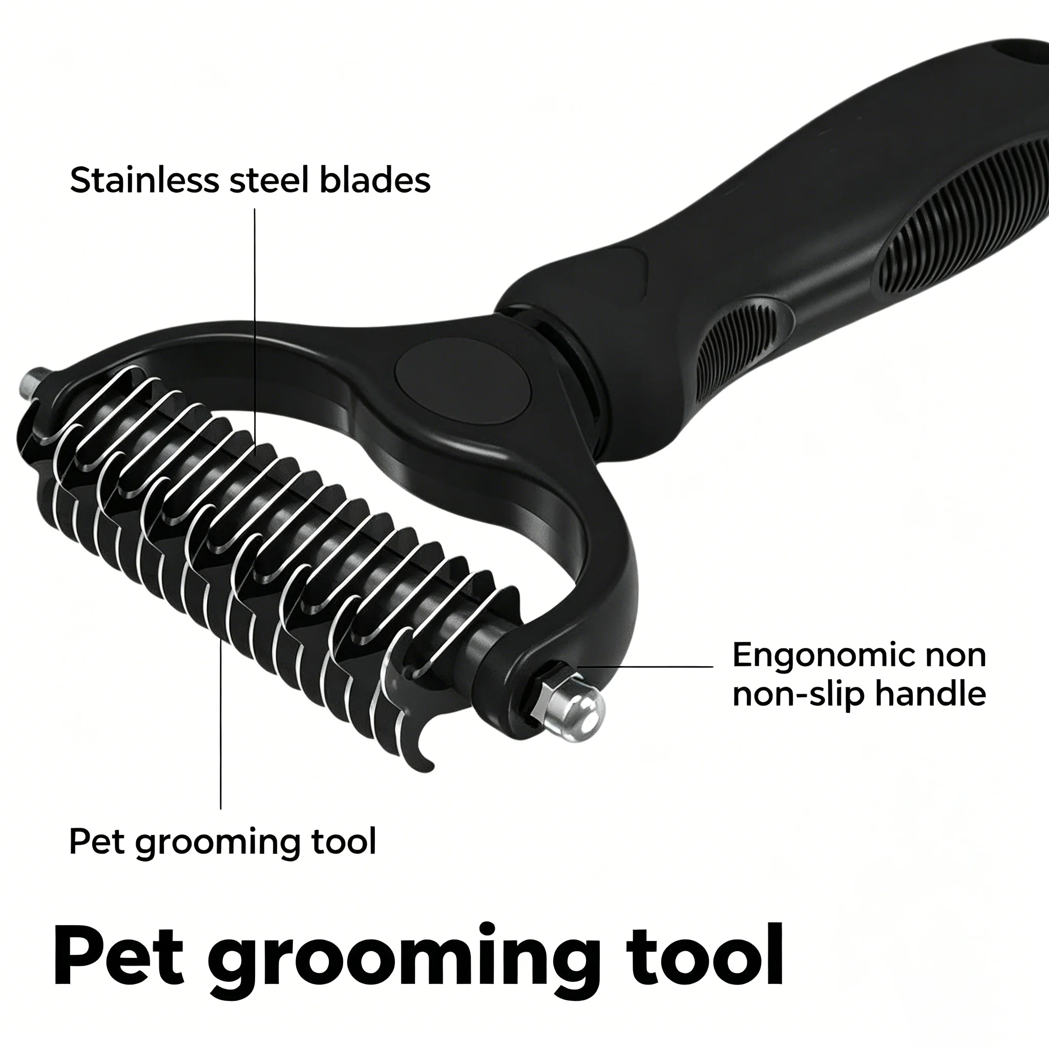 Tierknoten-Kamm, Hundehaarentfernungskamm, 2-in-1 Katzenkamm, Hundekamm, Haarkombinierer, Flauschiger Reinigungskamm – Detail 4