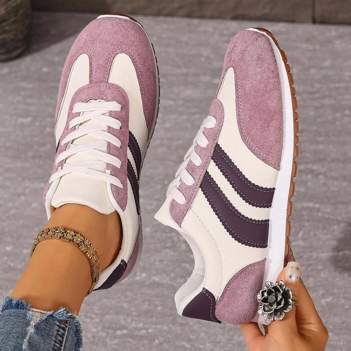 Modische Atmungsaktive Damen-Sportschuhe 2026 Herbst Leichte Freizeitsneaker Übergrößen Bequeme Rutschfeste Laufschuhe – Detail 13