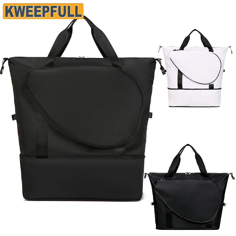 

Спортивная сумка для тенниса для женщин (1 шт.) - вместительная сумка для тенниса с отделением для 2 ракеток, отсеком для обуви и водонепроницаемым карманом, легкая спортивная сумка-даффл