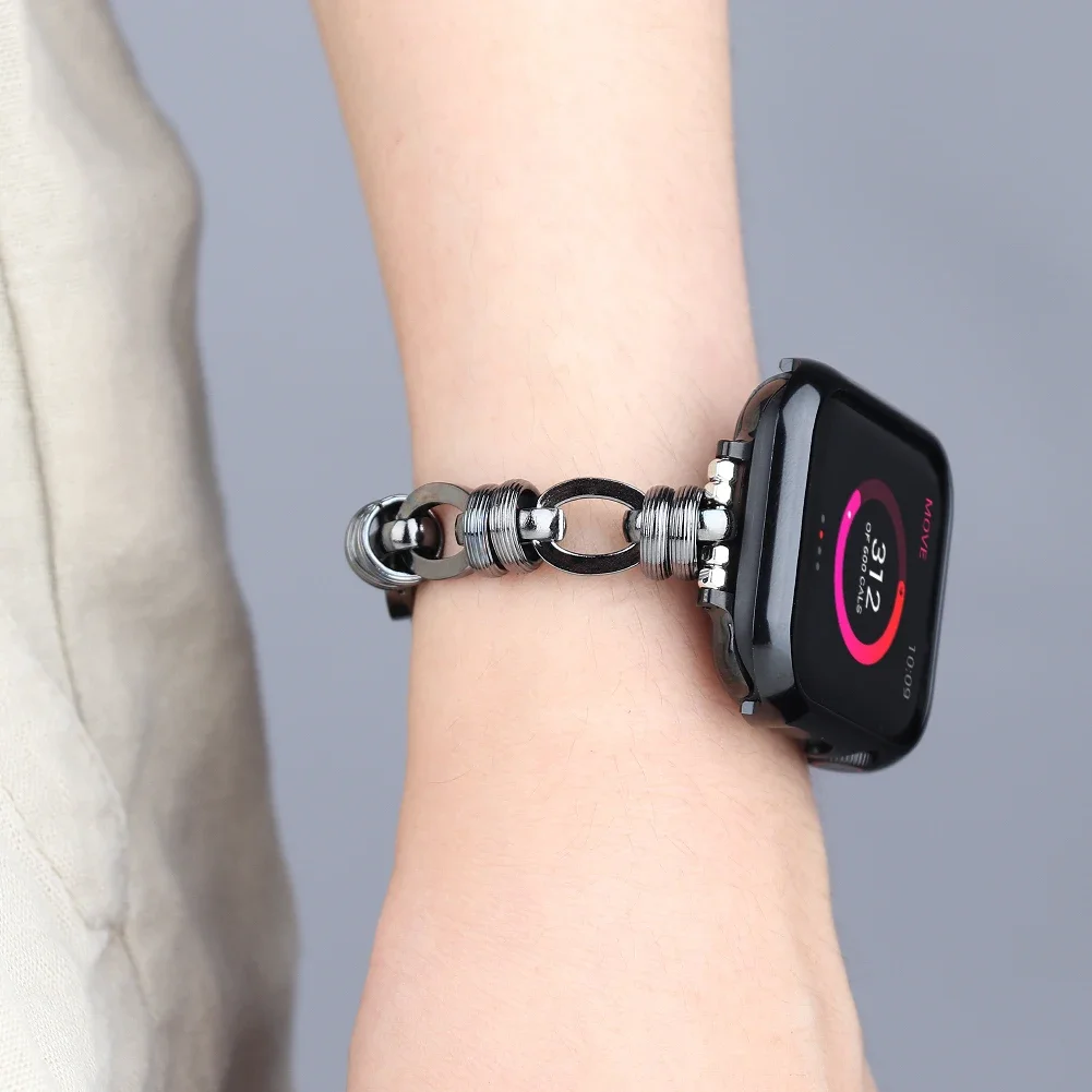 Metal Strap for Apple Watch Ultra/2 10 9 8 7 46mm 45mm 41mm Stainless Steel Chain Wristband for IWatch 6 5 4 SE/2 44mm 40mm 42mm