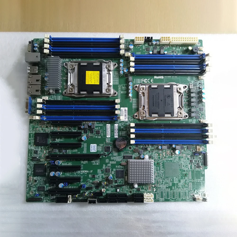 Placa-mãe para Servidor Supermicro, Xeon E5-2600, V1, V2, LGA2011, ECC, DDR3, X9DRH-iF