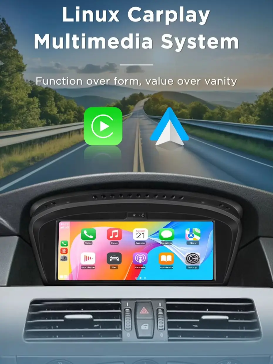 Junsun Linux Wireless Carplay Android Auto Autoradio Multimedia für BMW 5er E60 E61 E62 E63 E64 3er E90 E91 E92 E93 CCC CIC 2005-2012 Bluetooth GPS Navigation Air Gesture Control Funktion