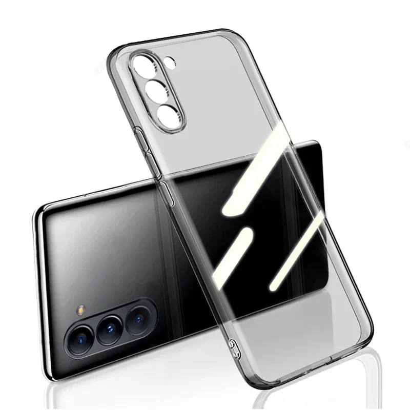 Роскошный ультратонкий мягкий чехол для Samsung Galaxy S25 ULTRA S24 FE S23 S22 S20 S21 Plus Note 20U прозрачная черная задняя Фото №3